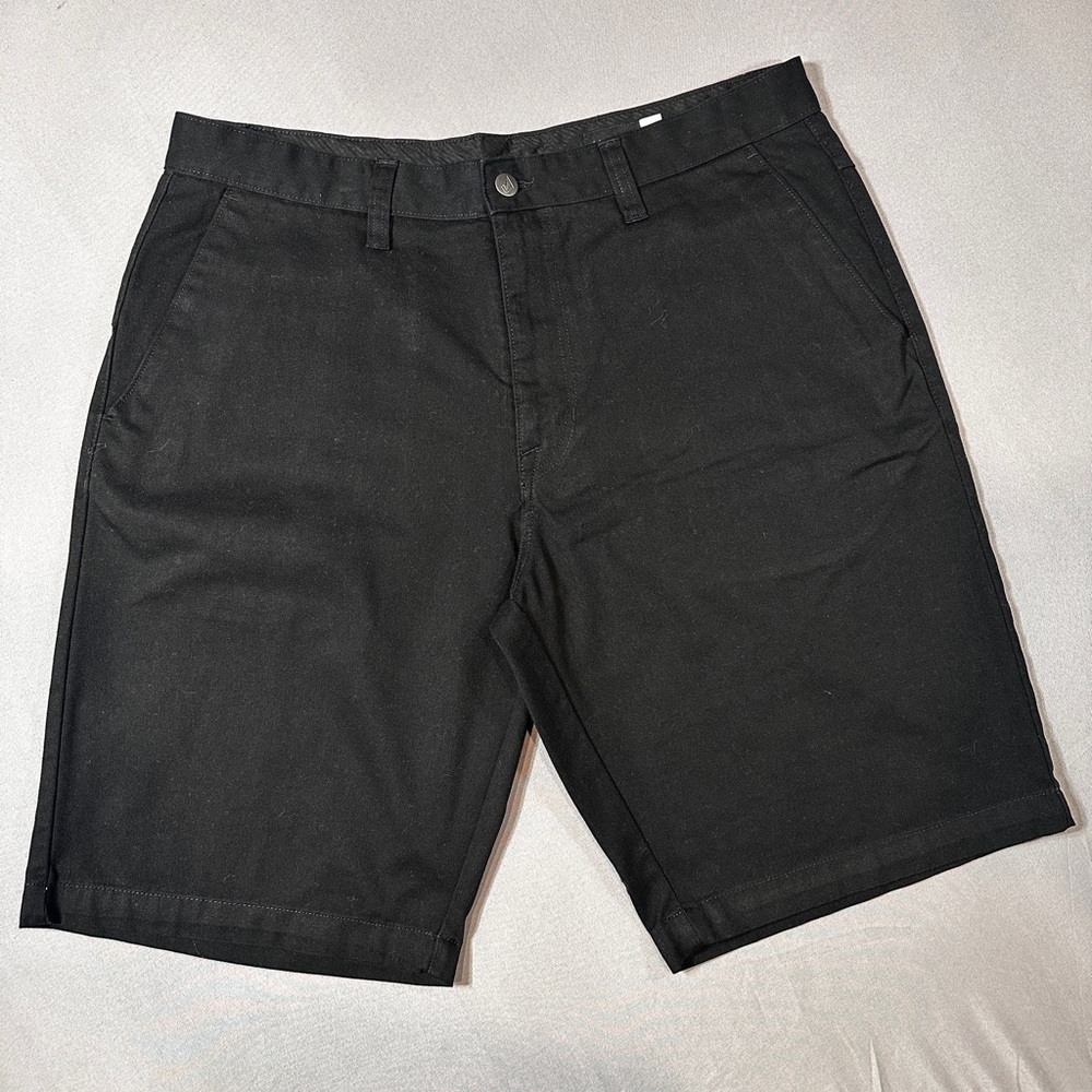 Volcom Vmonty Men's Stretch Chino Shorts SZ 36 BLACK GUC